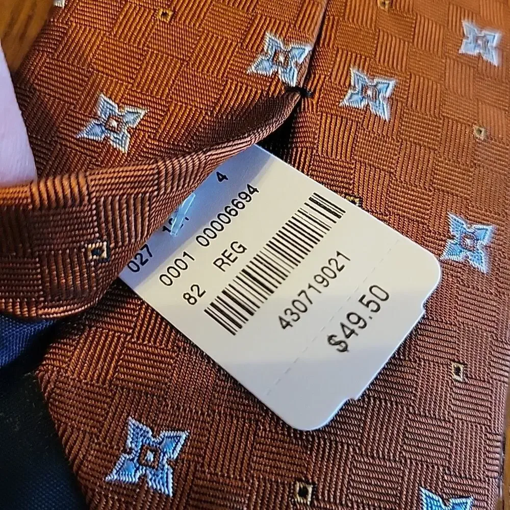 NEW Brooks Brothers Pure Silk Men's Neck Tie Orange Blue USA NWT “346”